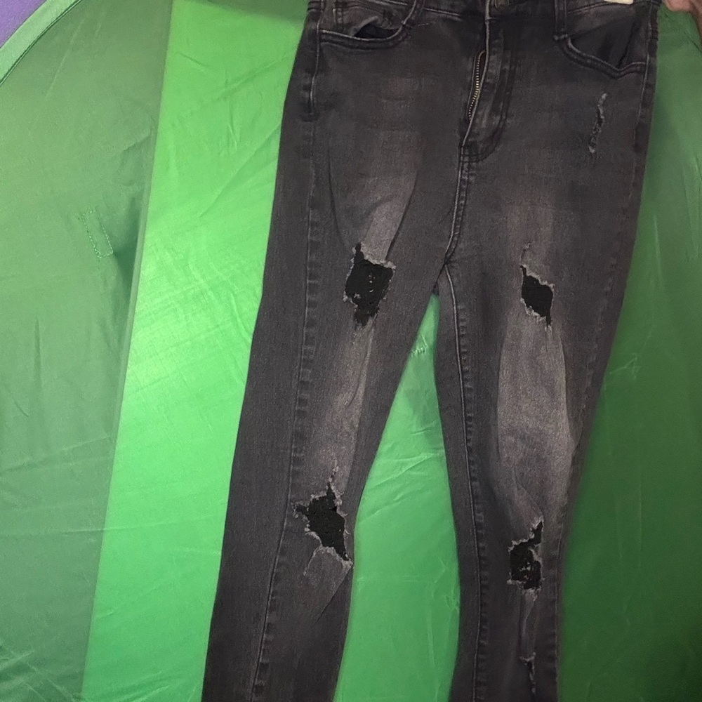 Distressed Black Jeans for Women